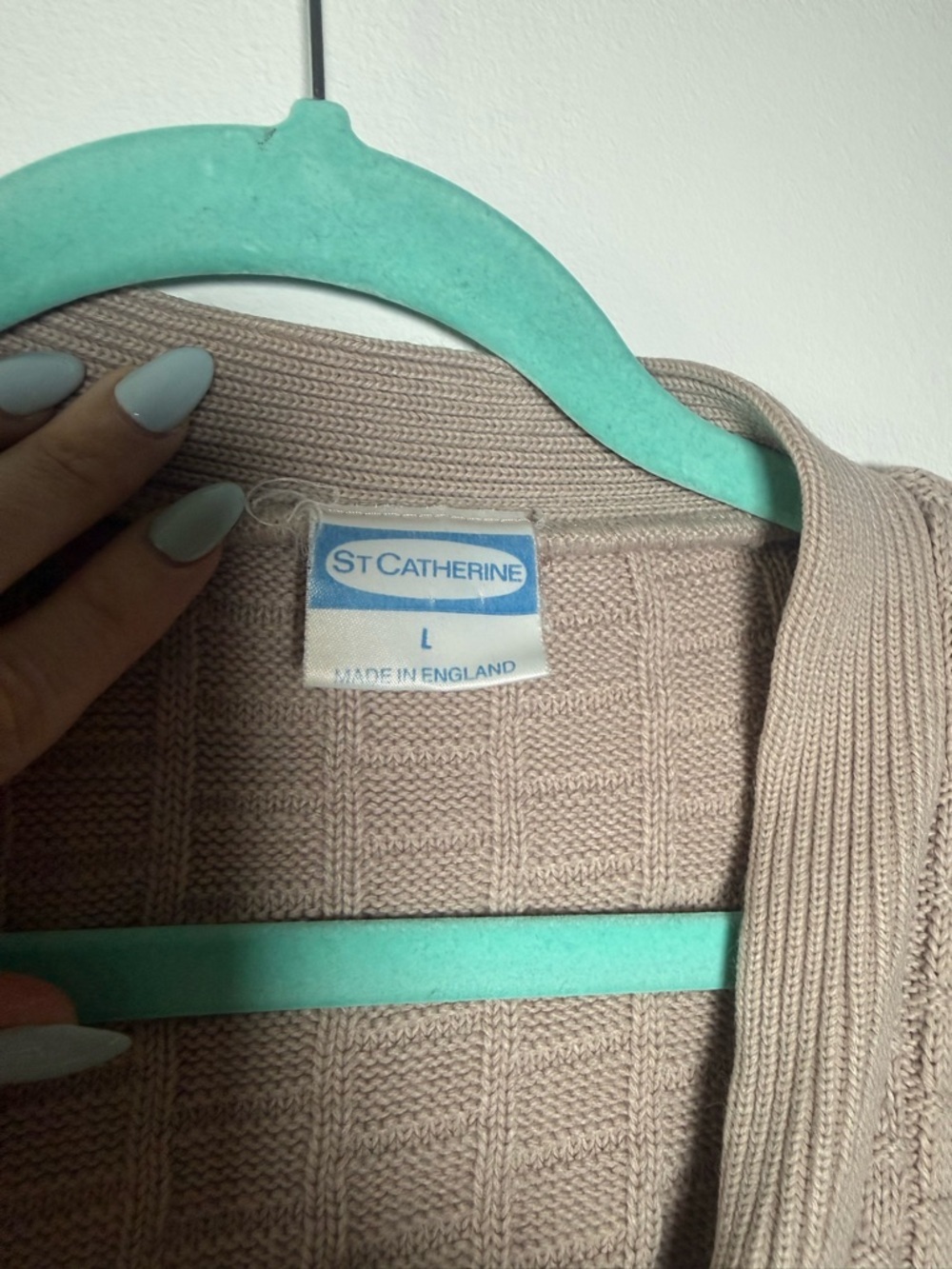 Vintage Taupe Knit Button-Front Cardigan Sweater - Picture 3 of 3